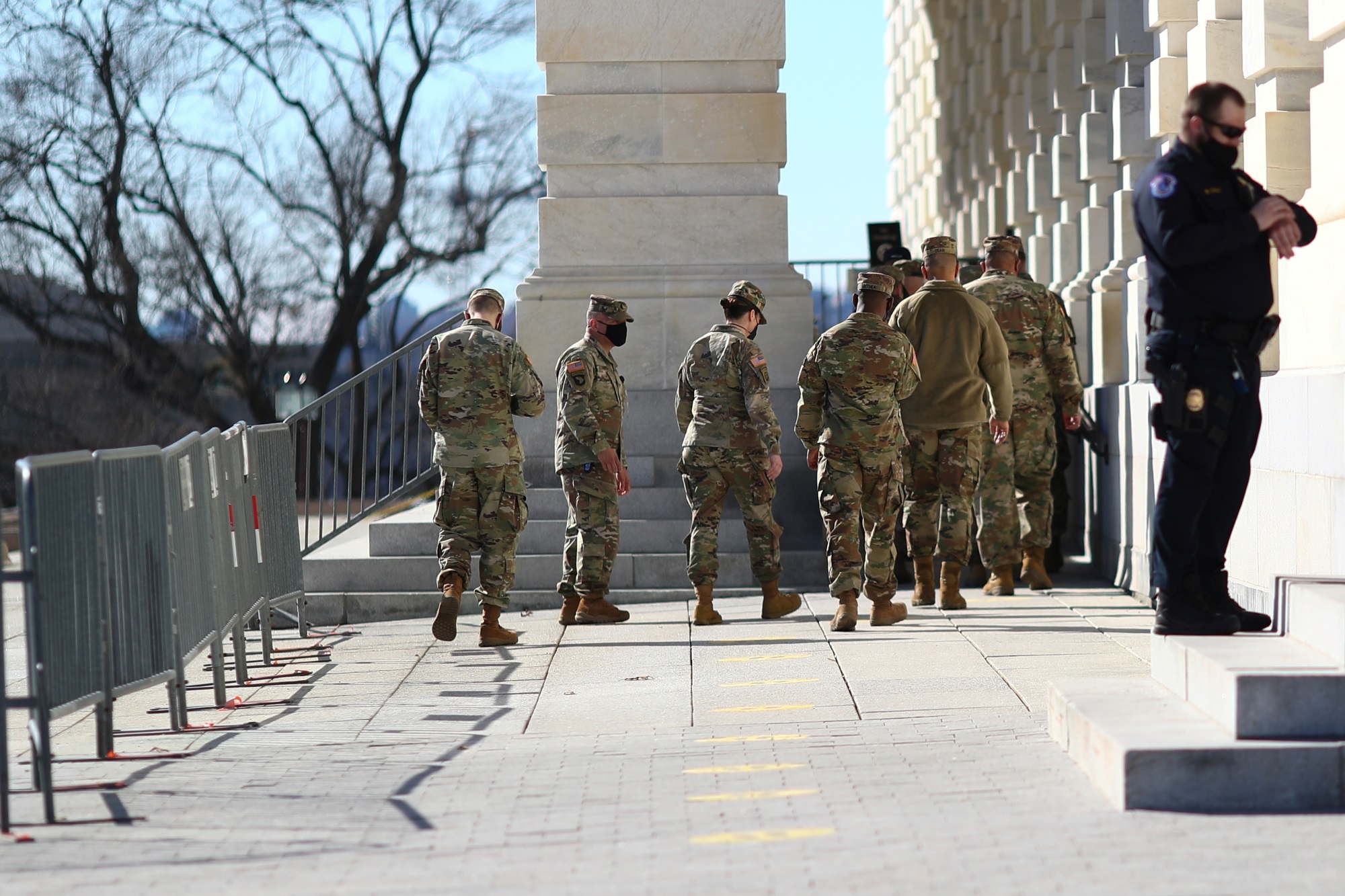 Since January 6, National Guard troops have been dispatched to the Capitol grounds and tall...