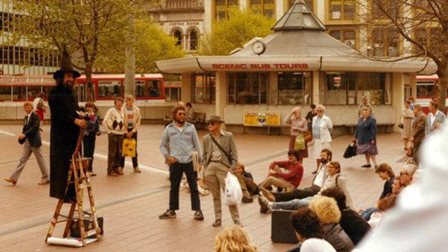 The former police kiosk has been a feature in the square since the 1970s. Photo: Christchurch...