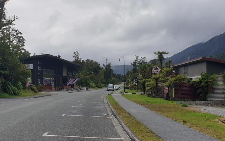 A deserted Franz Josef street with accommodation providers during the current alert level 2...