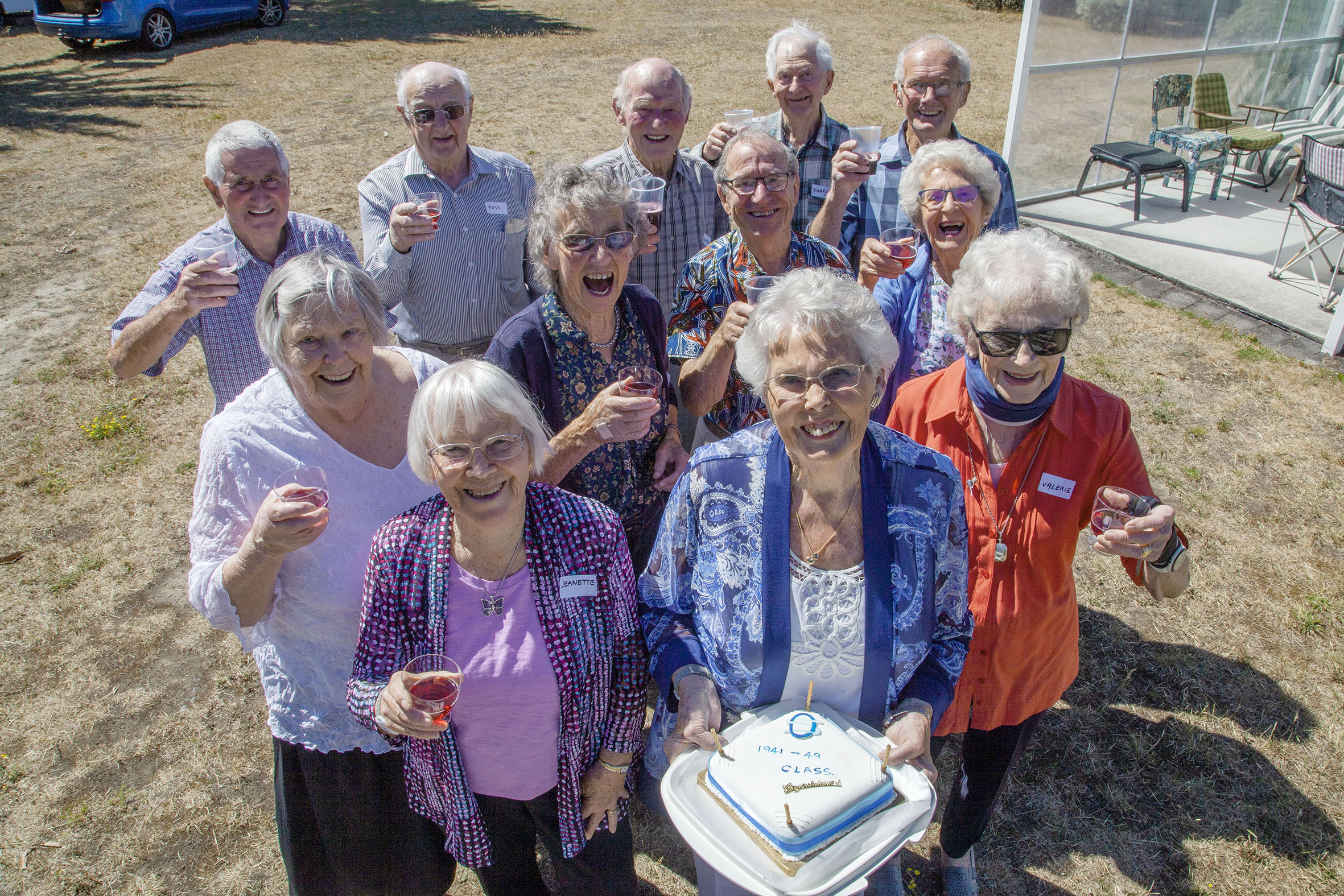 Back: Murray Walker, 87, of Akaroa, Ross Wynn, 86, of Broomfield, Barry Tewnion, 85, of Yaldhurst...