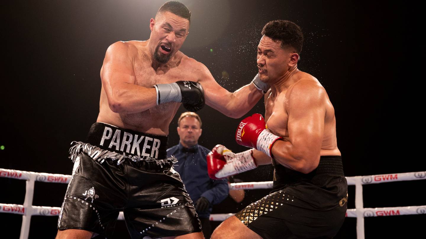 Joseph Parker lands a punch against Junior Fa. Photo: NZ Herald