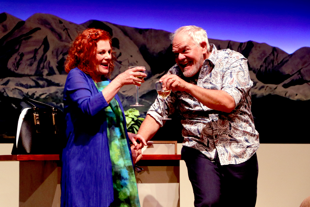 Winding Up actors Mark Hadlow and Darien Takle. Photo: The Court Theatre