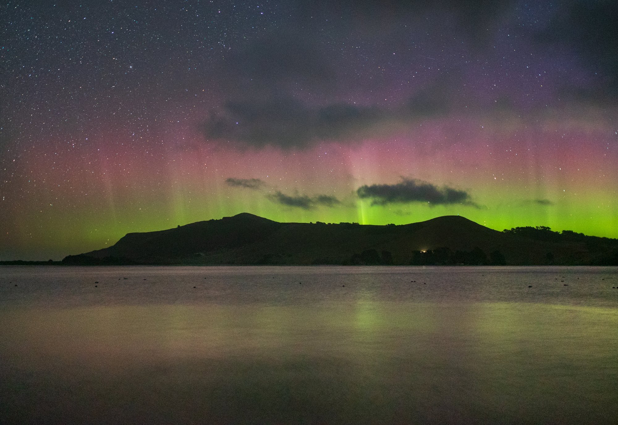 The aurora australis seen from Otago Peninsula. PHOTO: IAN GRIFFIN