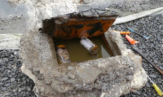 A safe containing coffee jars filled with holy relics and bones from the cathedral. Photo:...