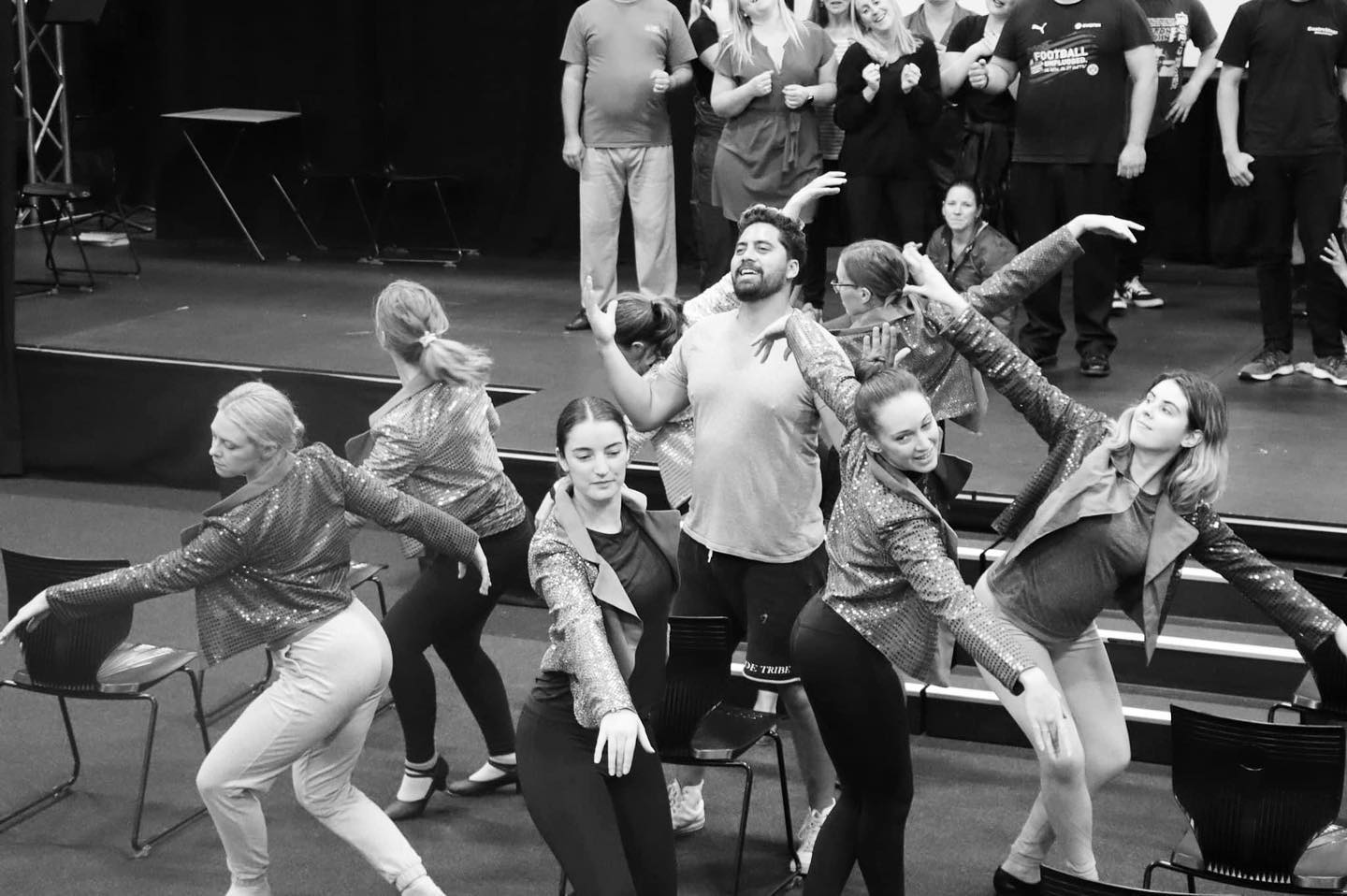 Rehearsals for Chicago. Photo: Eric Moor via Facebook