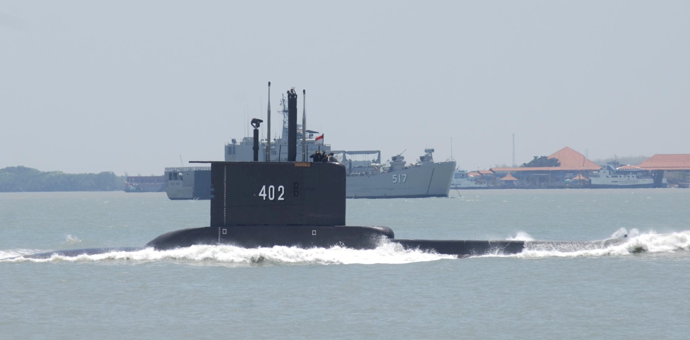 KRI Nanggala-402 sails in Surabaya, East Java province in September 2014. File photo: M Risyal...