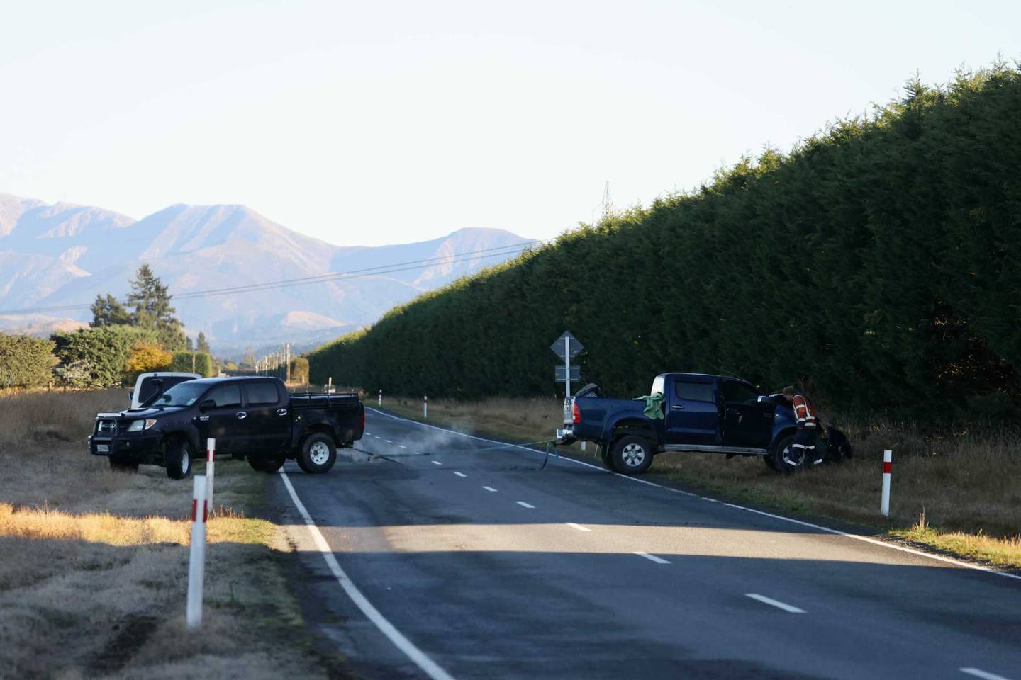 The crash on South Eyre Rd near Oxford. Photo: George Heard