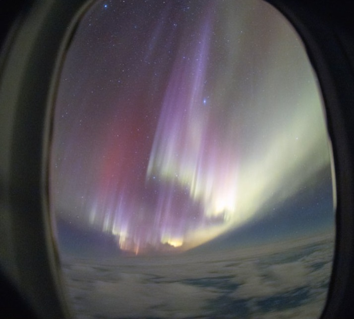 The aurora from the flight. Photo: supplied 
