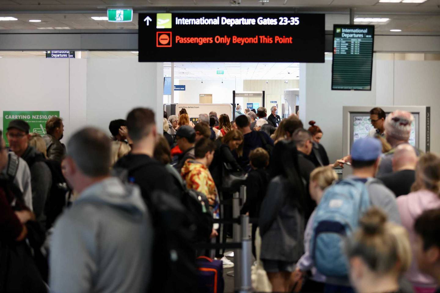 Christchurch Airport full with people travelling to Australia as the quarantine-free transtasman...