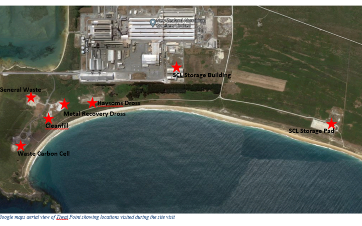 A map showing the landfill area, left, SCL sheds, centre, and SCL pad, right Photo: SUPPLIED/...