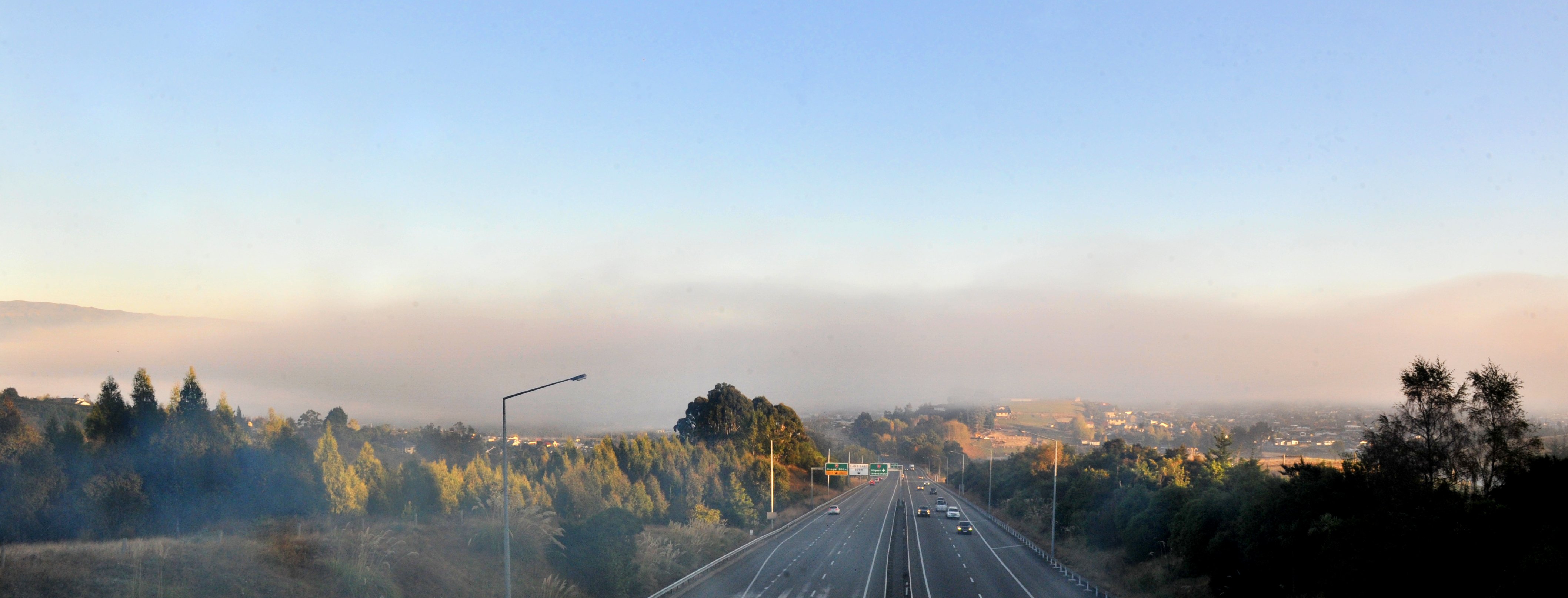 Fog sits over Mosgiel on Thursday morning. Photo: Christine O'Connor