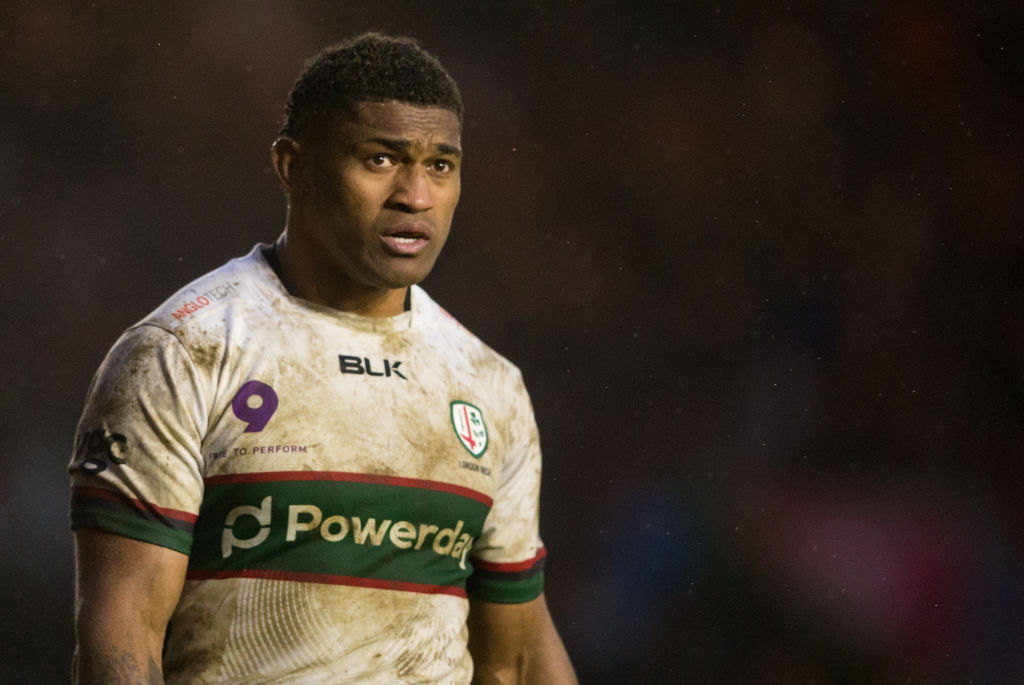 Waisake Naholo turns out for London Irish against Harlequins in London in February 2020. Photo: Getty