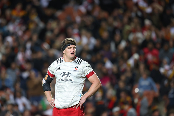 Scott Barrett during the Crusaders loss to the Chiefs. Photo: Getty