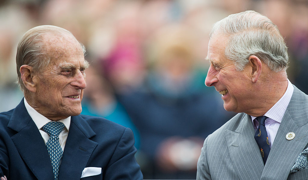 Prince Philip and Prince Charles together during a visit to Poundbury, Dorset, in 2016. Photo:...