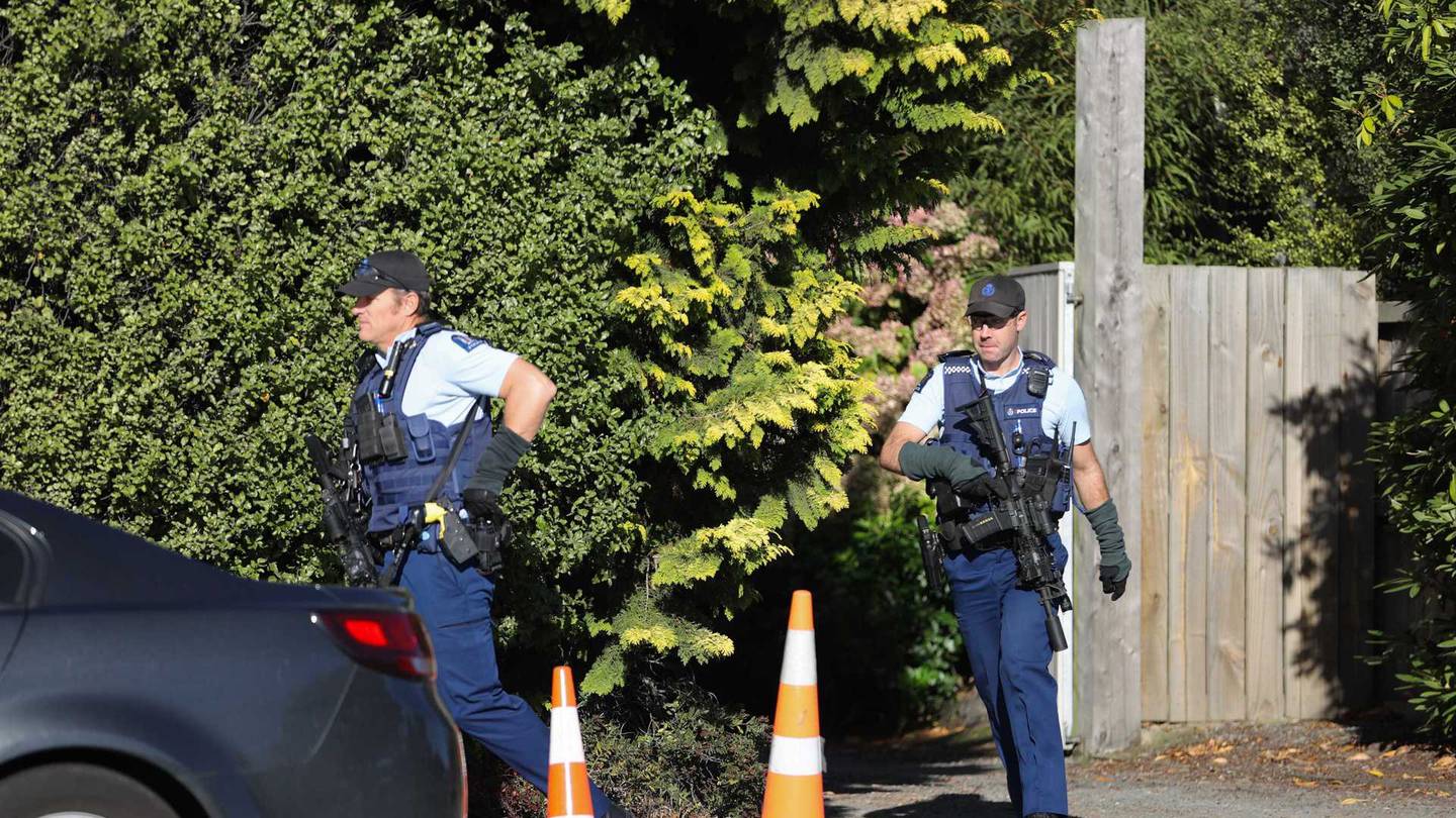 Police responding to reports of a robbery in Christchurch. Photo: George Heard