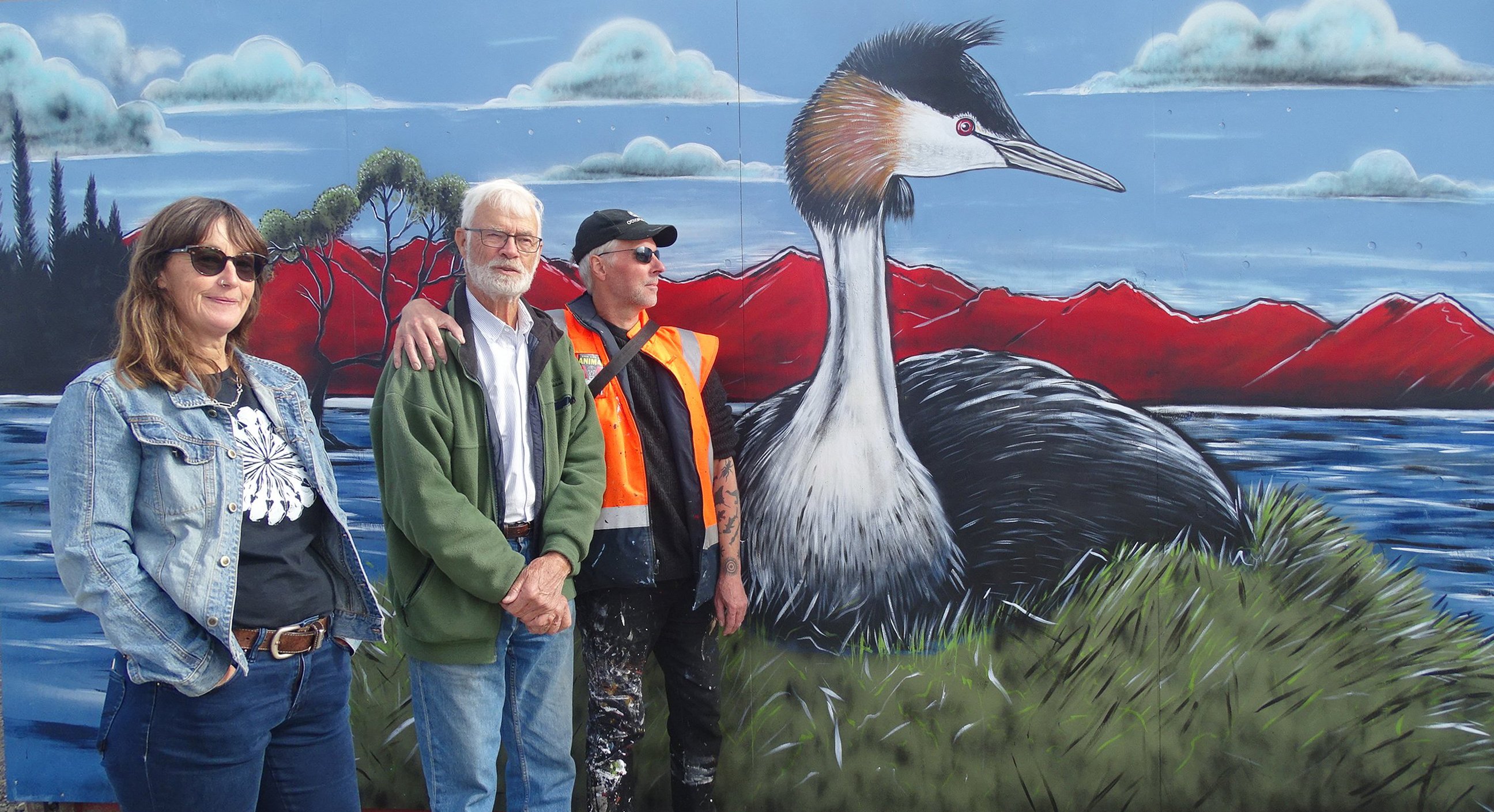 Wanaka Wastebusters retail assistant Anna Ferens, grebes project founder John Darby and Dunedin...