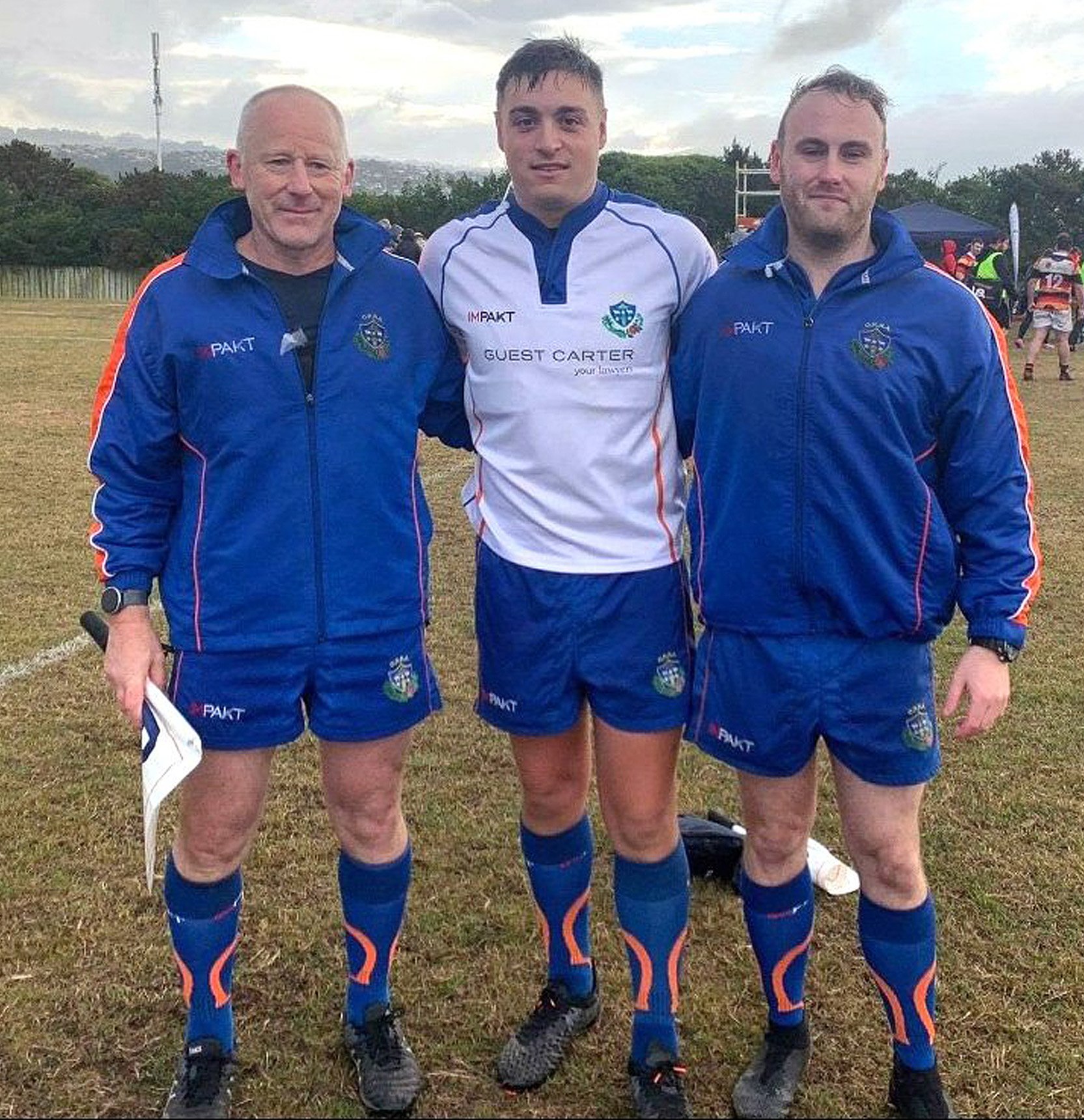 Referee Logan Whitty and his assistant referees Dave Kennedy (left) and Brandon Hale at Kettle...