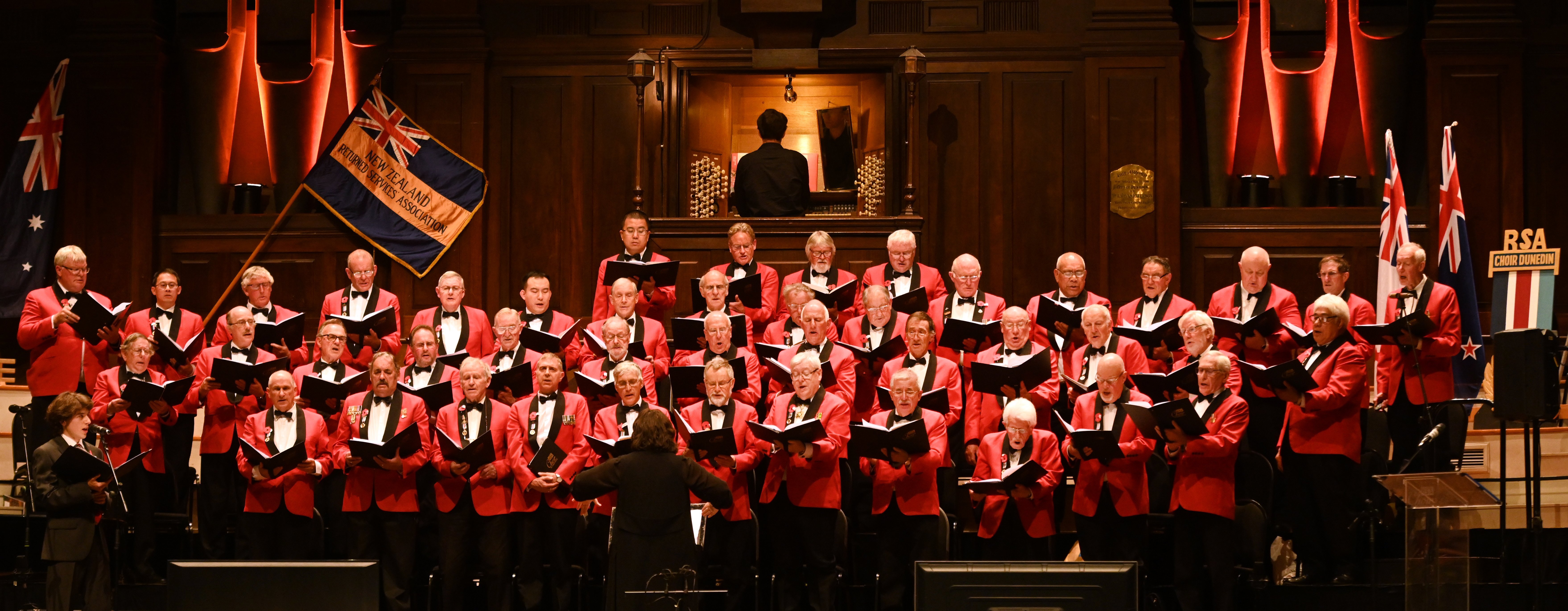 The Dunedin RSA Choir sing Hine eHine in Dunedin Town Hall last night. PHOTO: LINDA ROBERTSON