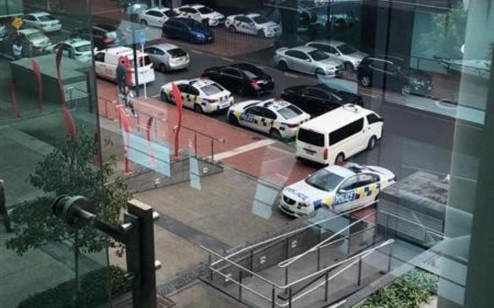 Police at the scene this morning. Photo: supplied via RNZ