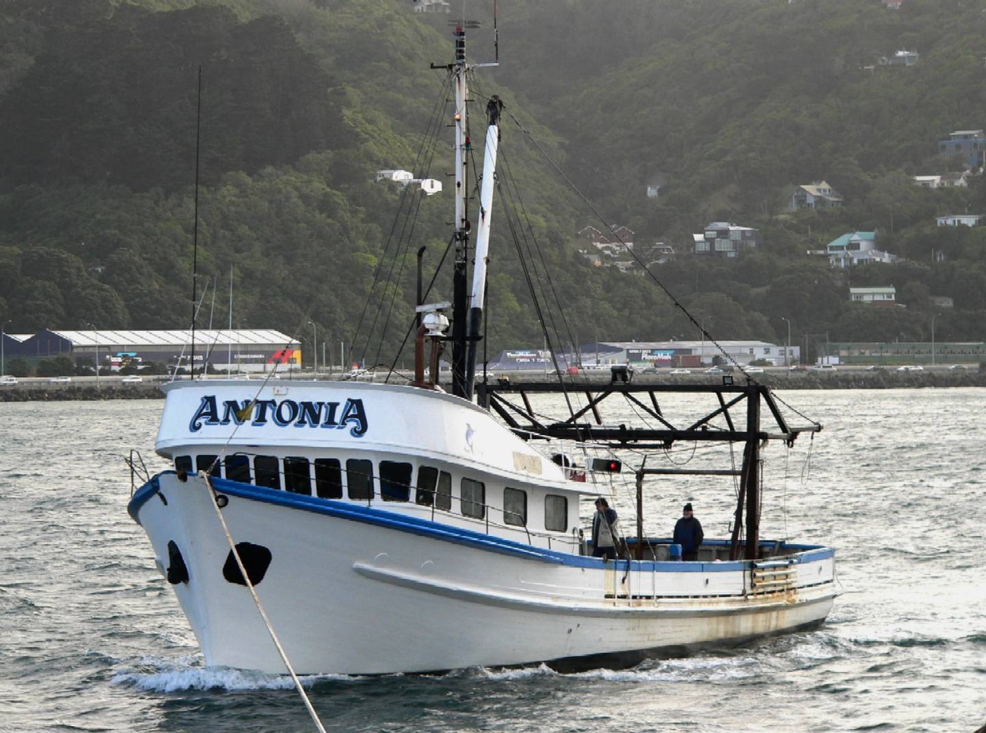 Former fishing vessel Antonia sank in Cook Strait in March. Photo: Transpower
