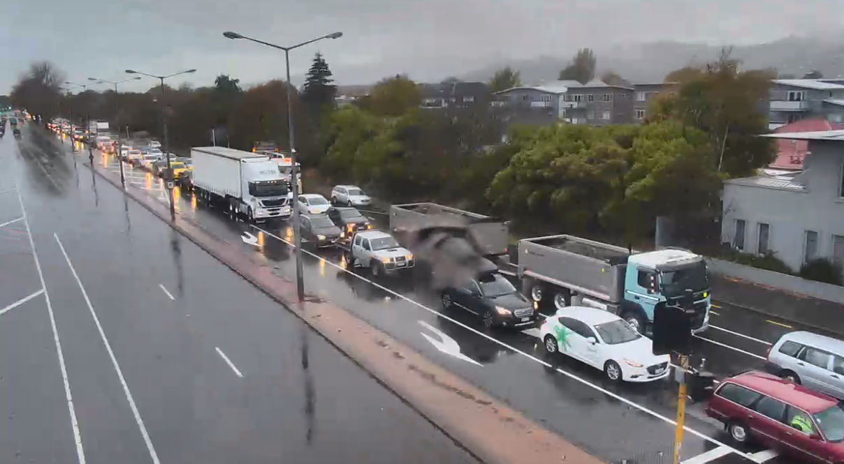 Surface flooding at the intersection of Colombo and Brougham Sts caused delays this morning....