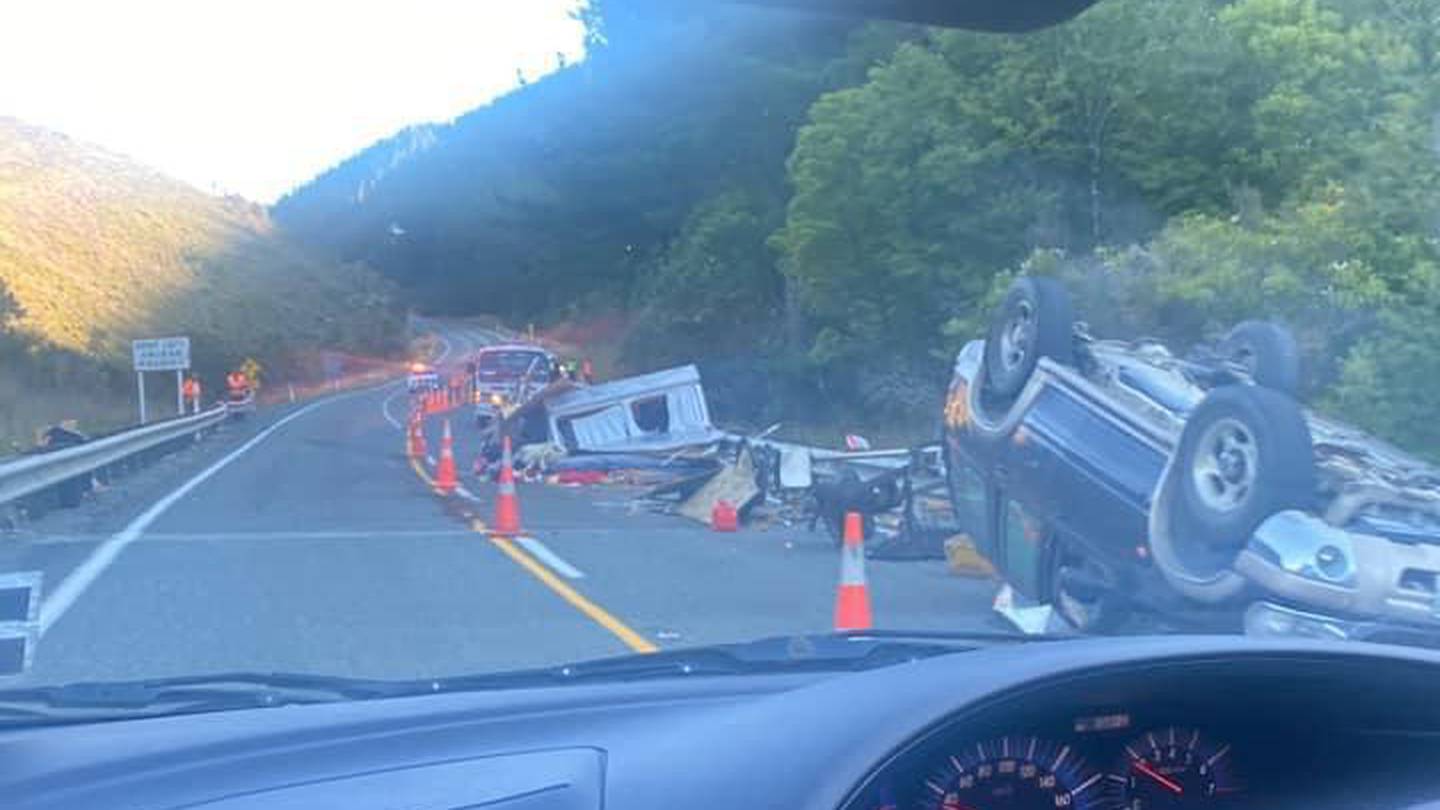 The crash on State Highway 6 on Wednesday. Photo: Supplied