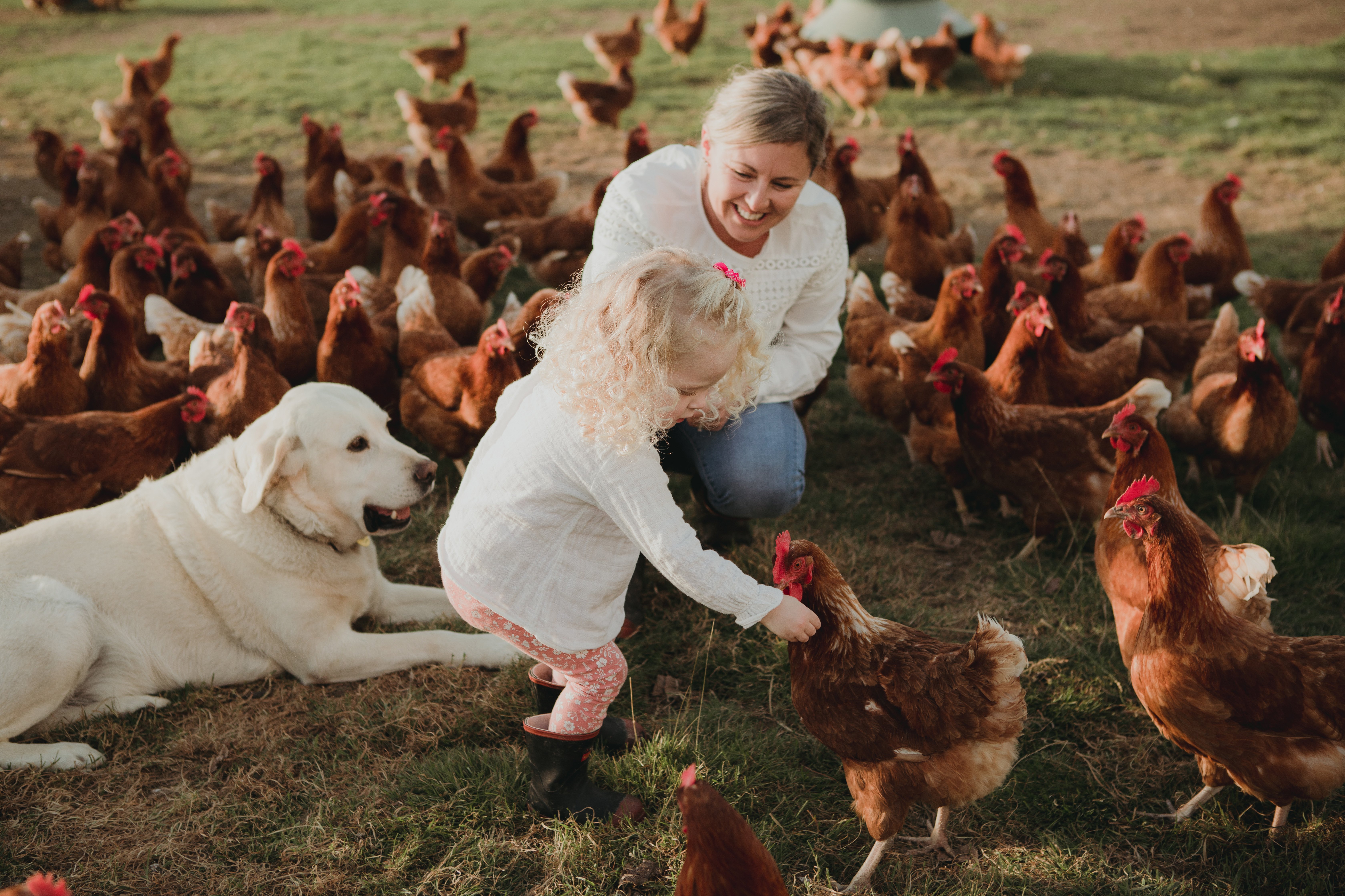 Sage Campbell, pictured with mother Morgan and dog Buddy, is enjoying a rural upbringing in South...