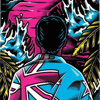 The skateboard deck design, by Ben Bartels, depicts an athlete’s journey to the Tokyo Olympics....