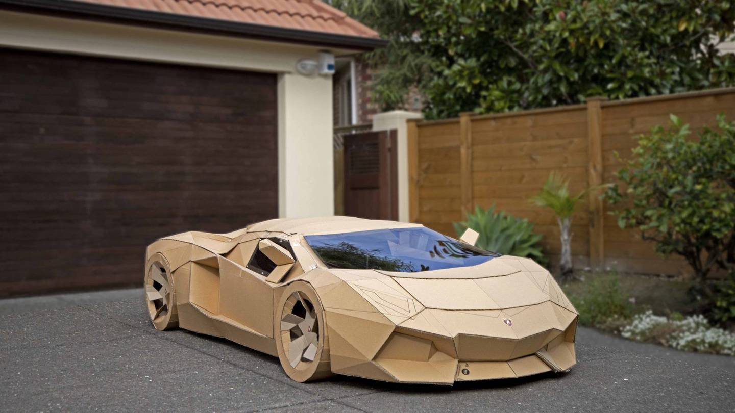 All money raised from the sale of the cardboard  Lamborghini will be donated to Auckland's...