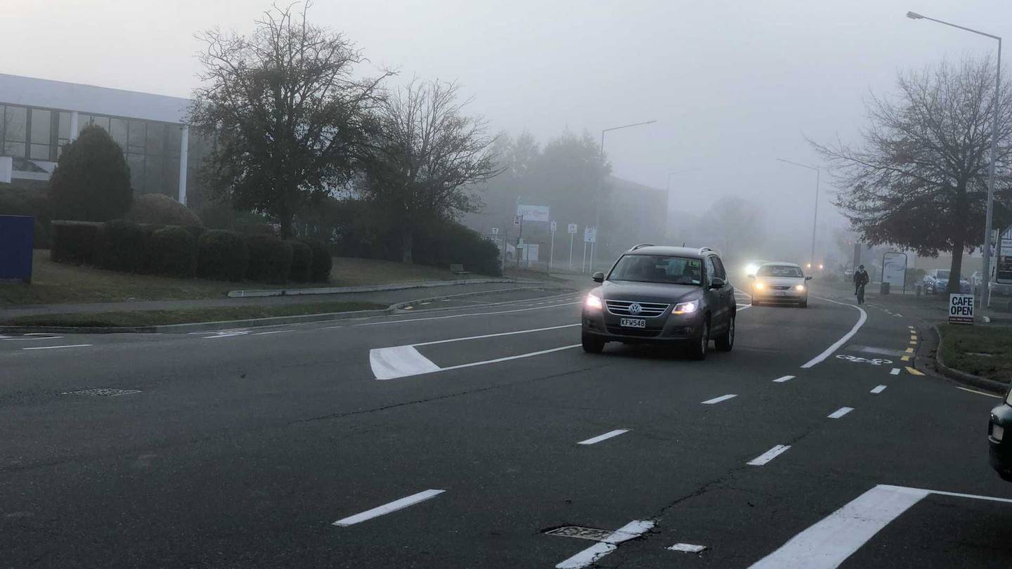 Fog rolled into Christchurch this morning. Photo: Hamish Clark / NZH