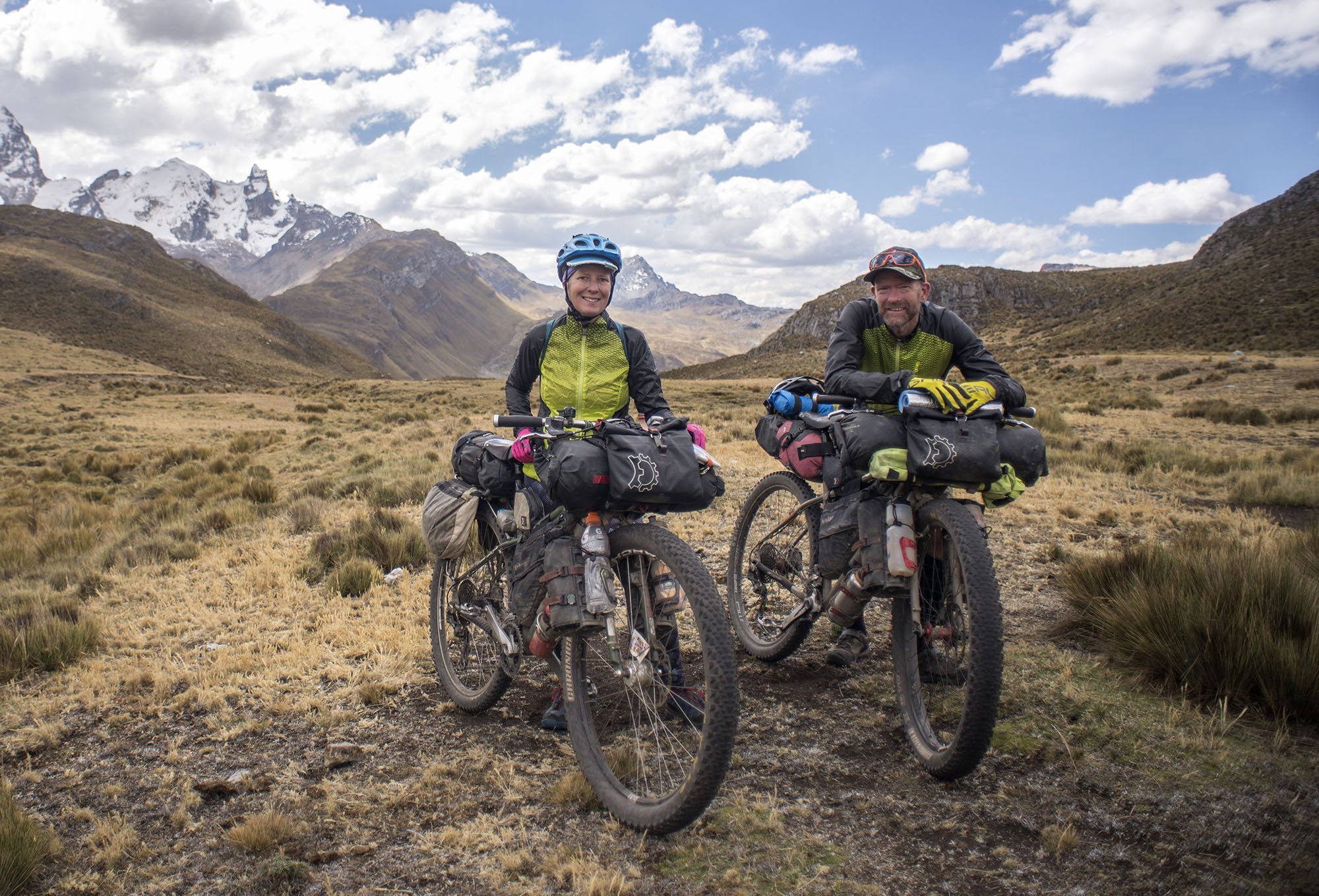 Mark Watson (right) and Hana Black, of Lyttelton, spent four years cycling from Alaska all the...