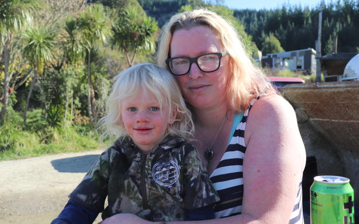 Axle Hamblyn with his mother Haley Allatt. Photo: RNZ