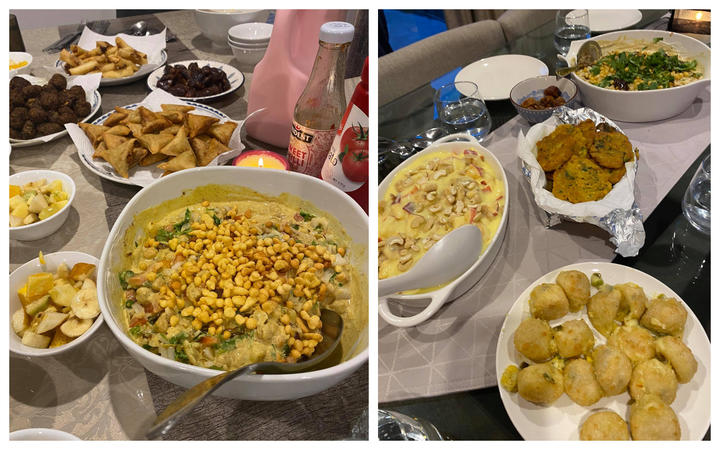 Some of the food available for the iftar meal at Farid Ahmed's house. Photo: RNZ / Eleisha Foon