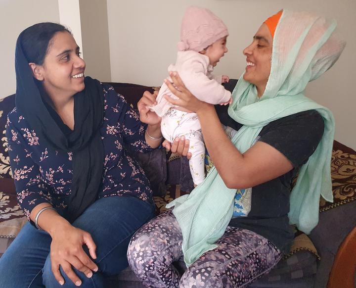 Gagandeep Kaur, Paavan Kaur and Parvinder Kaur Photo: Katy Gosset / RNZ