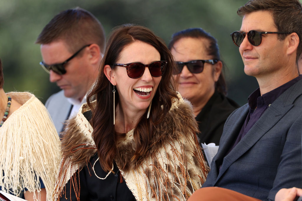 Jacinda Ardern and Clarke Gayford at Ruapekapeka Pa in Waitangi earlier this year. Photo: Getty