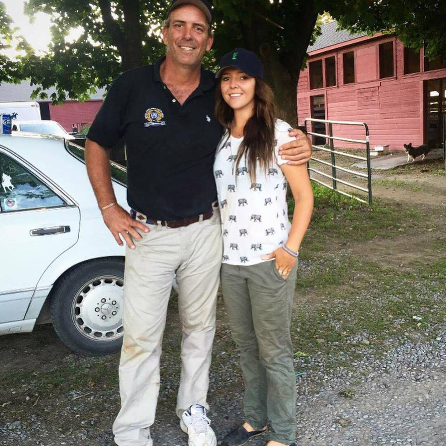 Lauren with her father Tommy Biddle in Millbrook, New York. Photo: Supplied via NZH