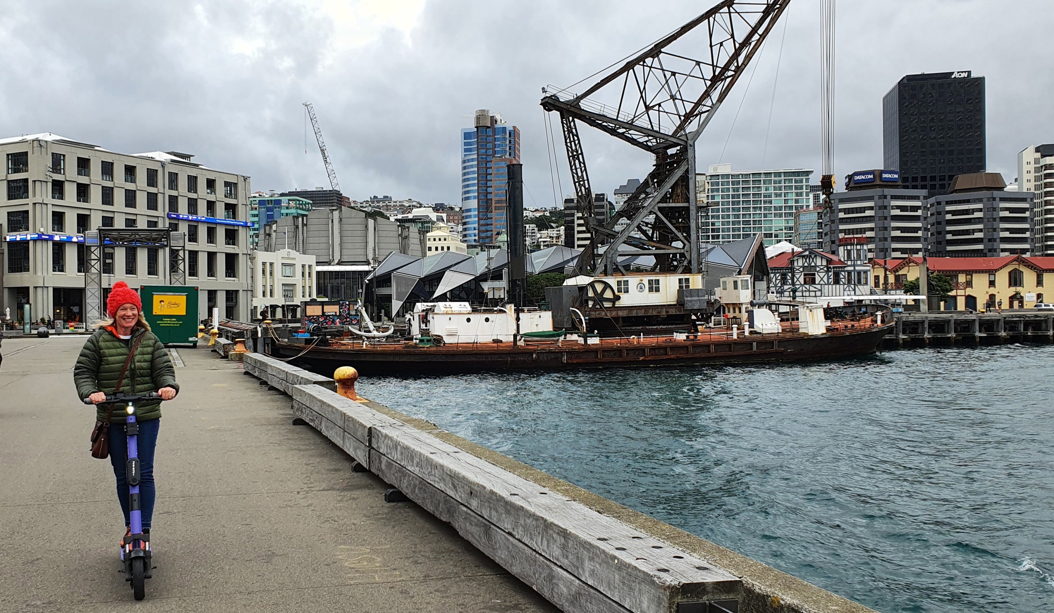 Scootering around Wellington waterfront. Photos: James Mitchell