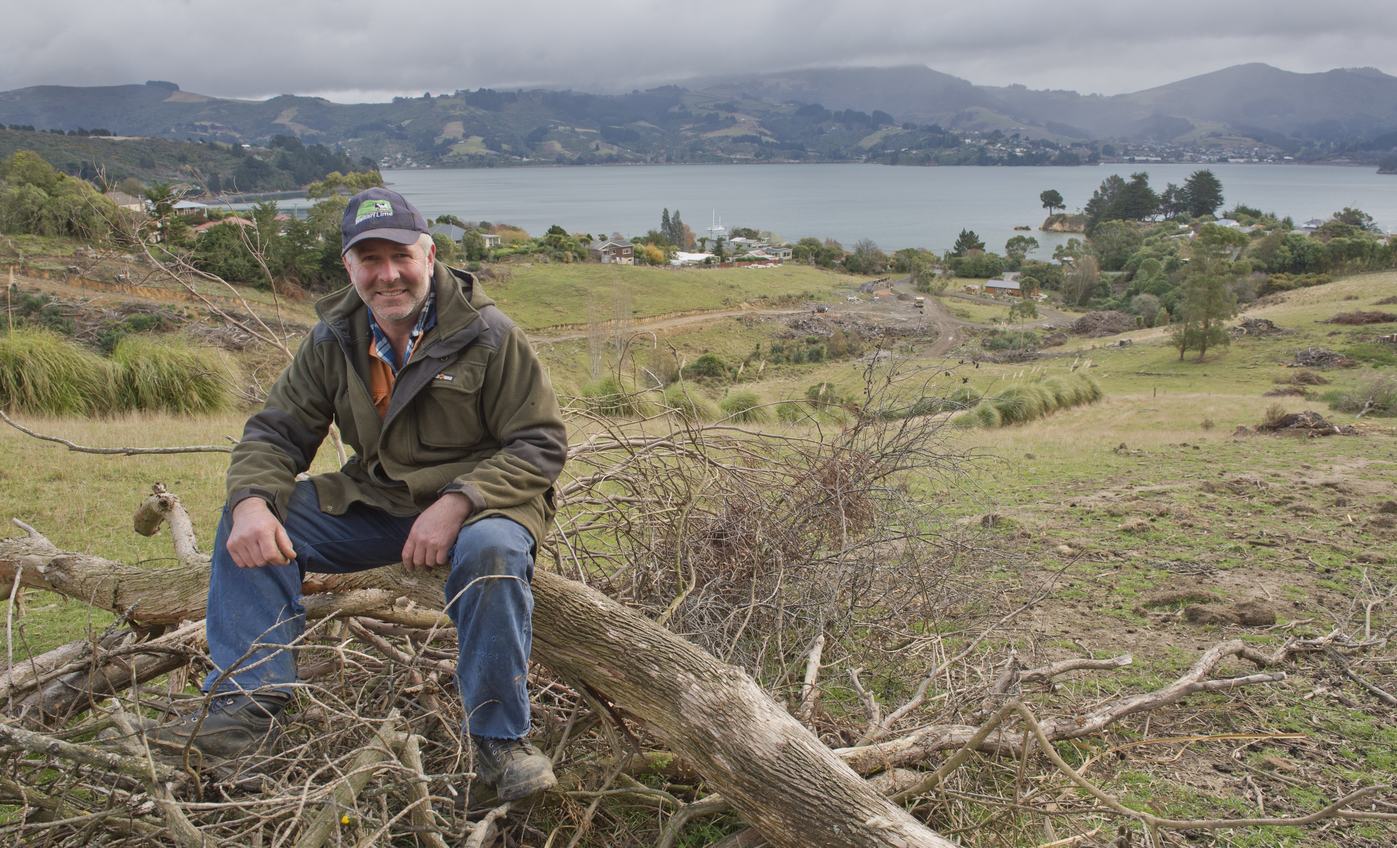 Steve Clearwater at the site of his planned 72-lot development in Broad Bay, near Dunedin. Photo:...