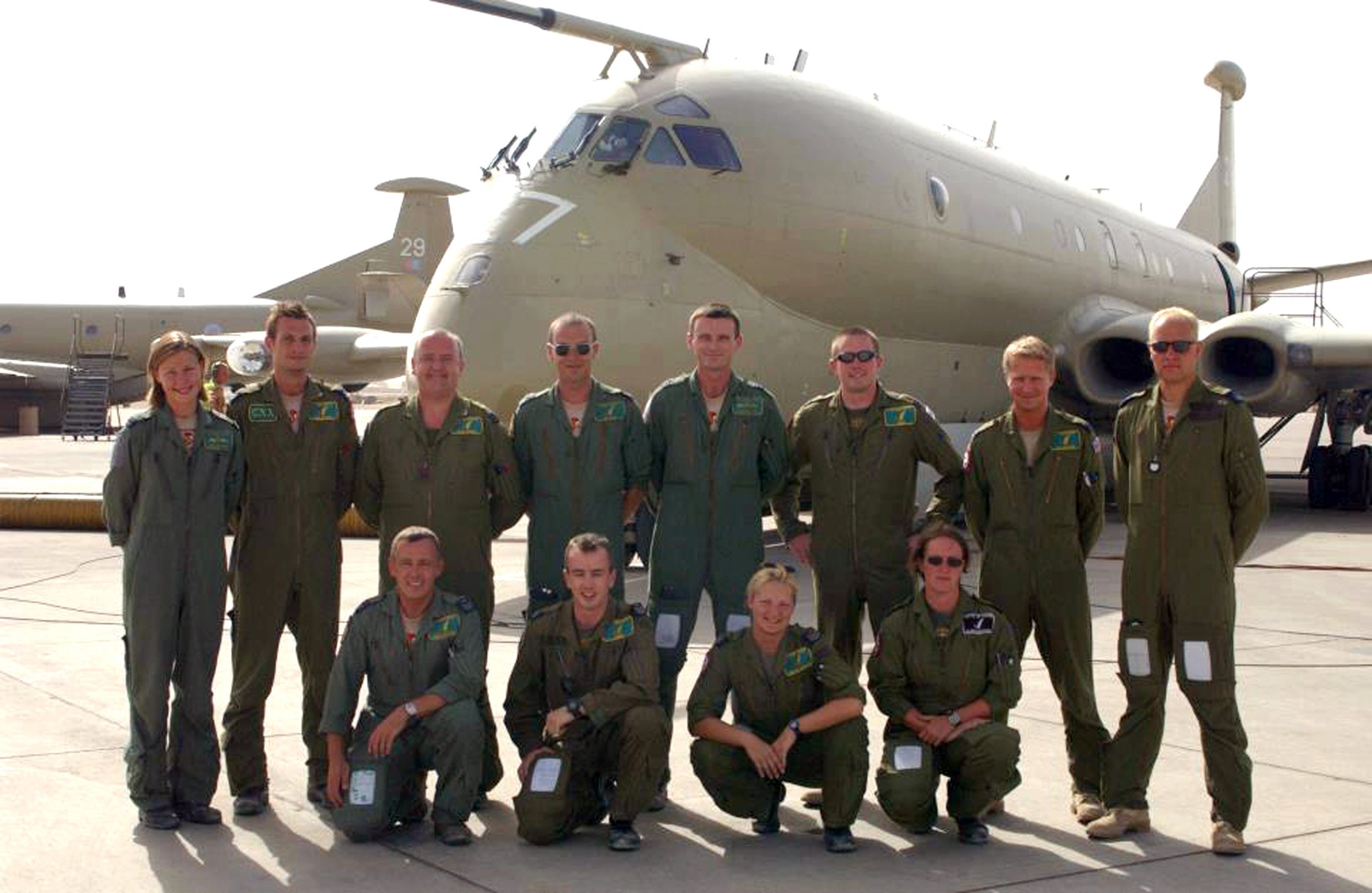 Shelley Charlton (front row, third from left) pictured with her former RAF colleagues in...