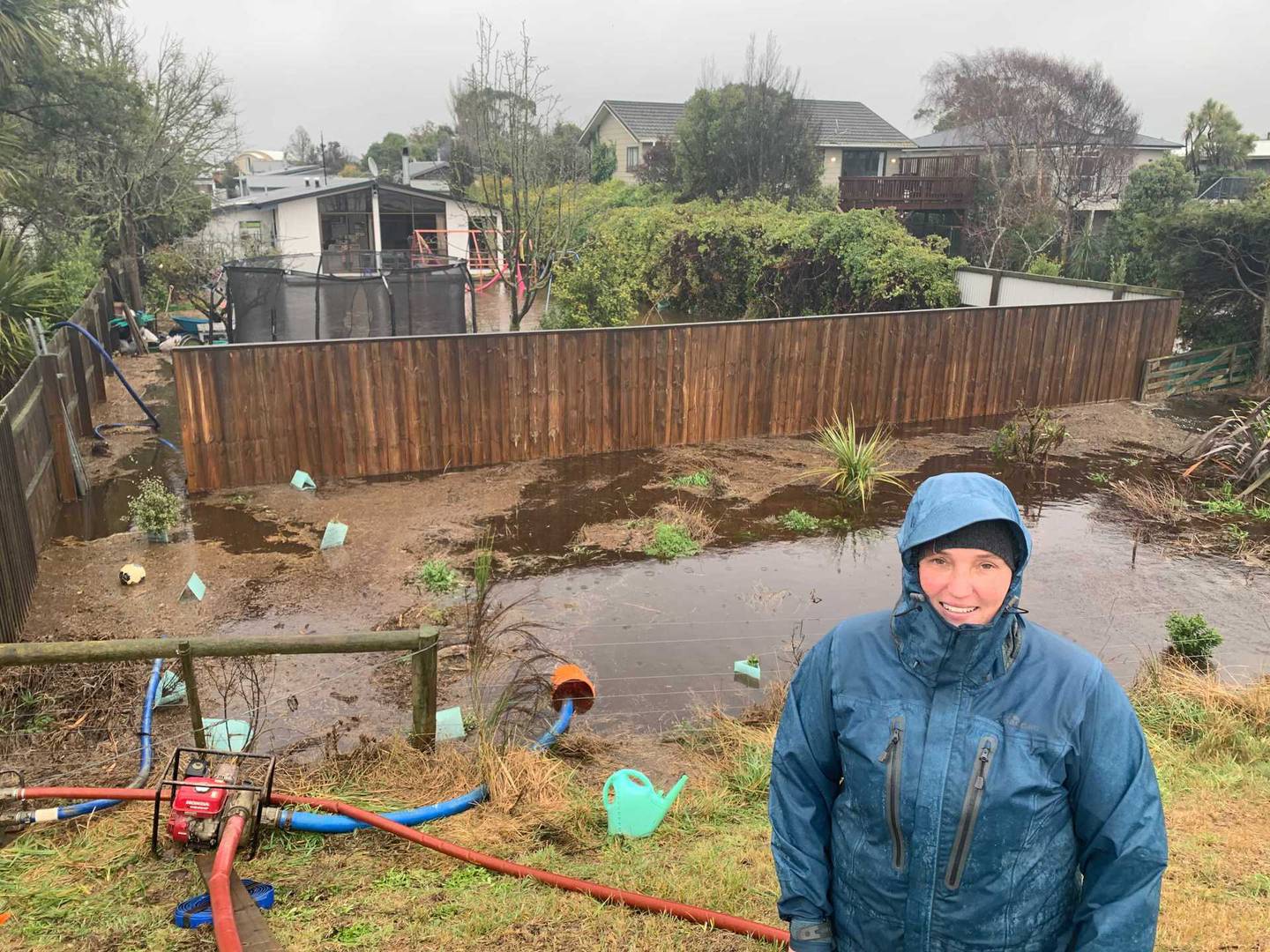 Waikuku resident Katie Gray says her garage has been flooded and it came within centimetres of...