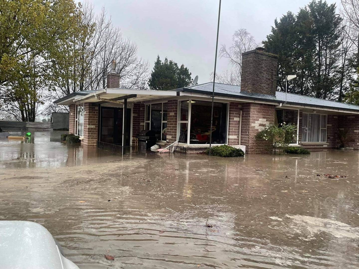 The property on Farm Rd, near Temuka after the flooding. Photo: Supplied