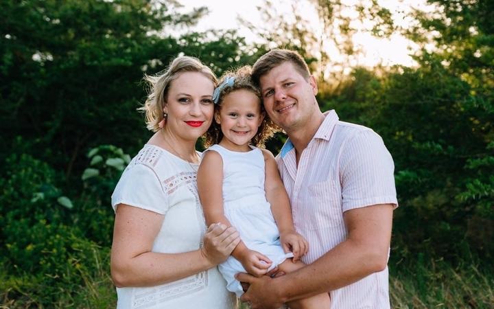 Henco de Beer, his wife Maryke de Beer, and daughter Emmabella. Photo: Supplied