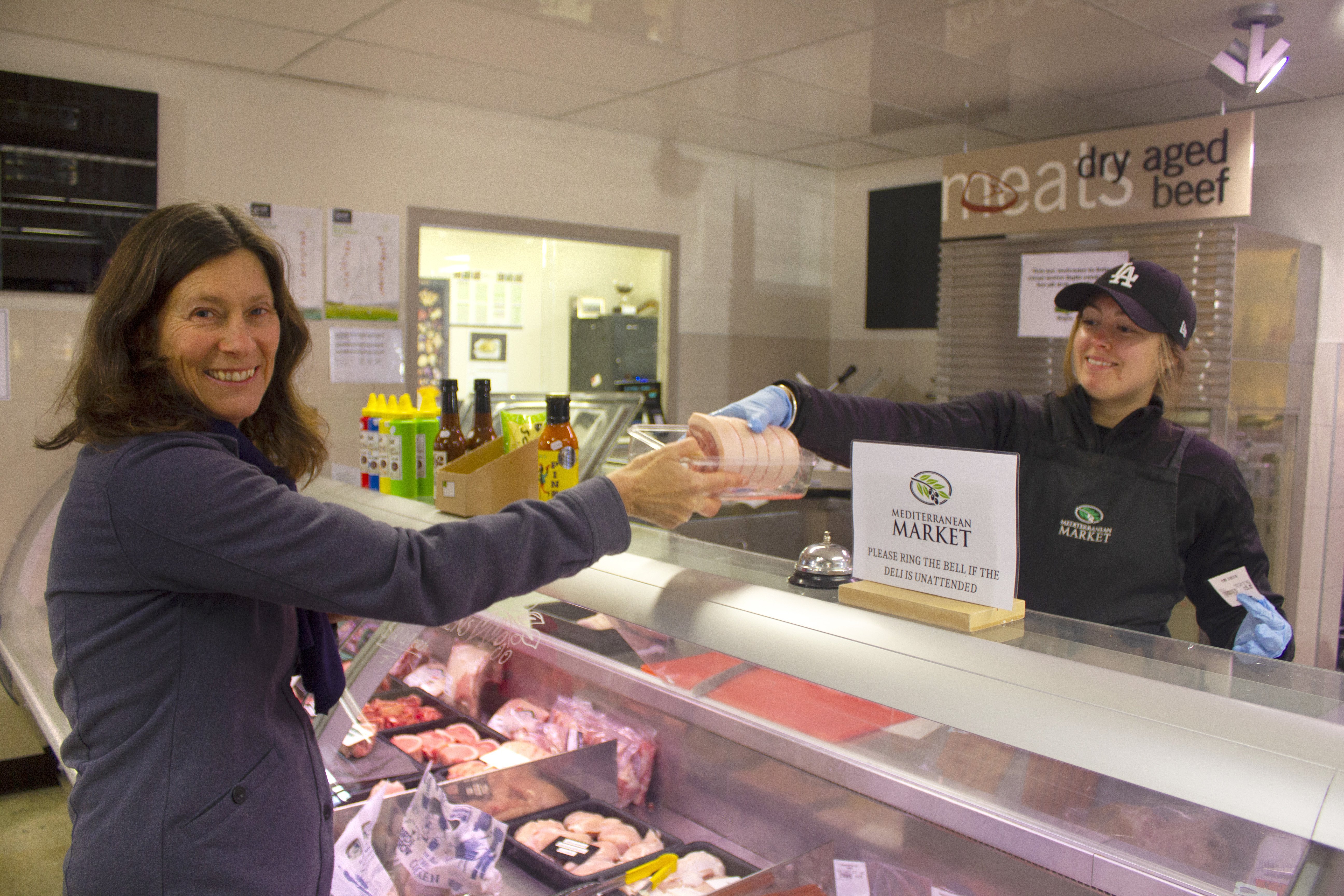 Taking my own container so I can buy plastic-free Havoc pork from Georgia Jeffrey, the butcher at...