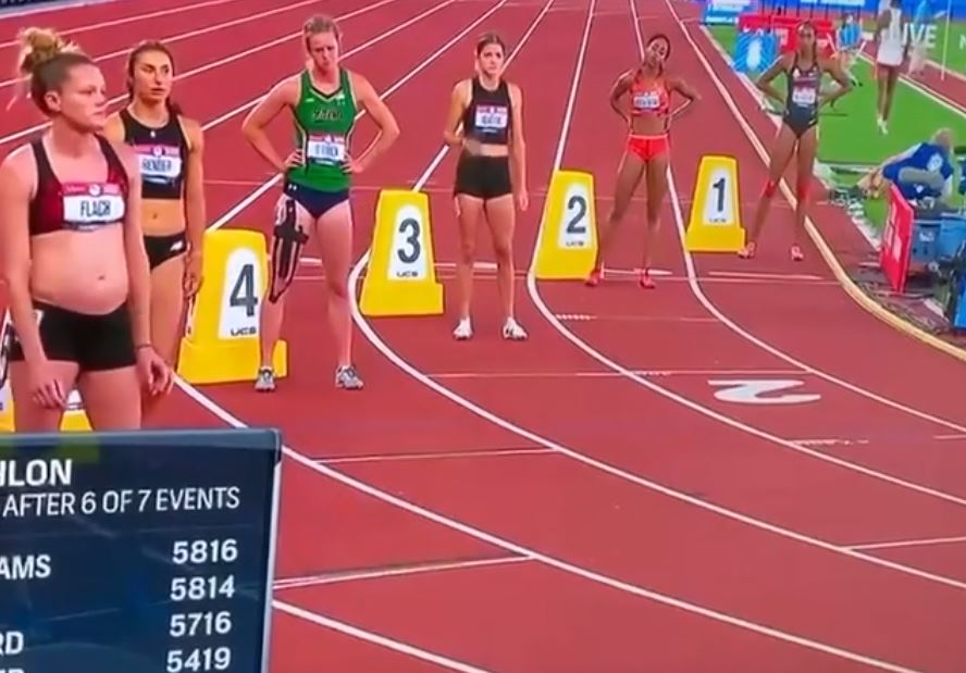 The heptathalon sees athletes compete is seven different disciplines: The 800m run, 100m hurdles,...