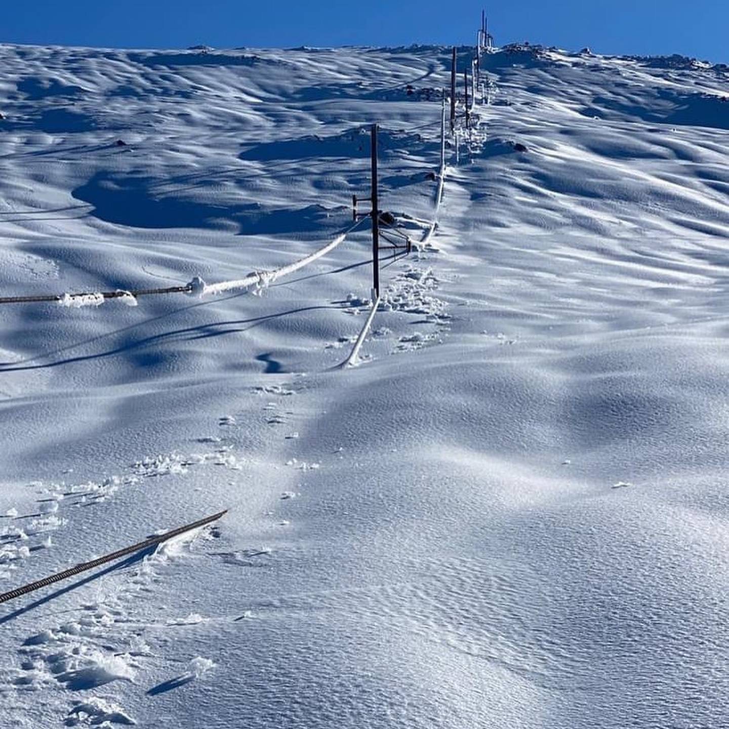 Fox Peak ski field was snowed under last week, with access routes washed out. Photo: Supplied