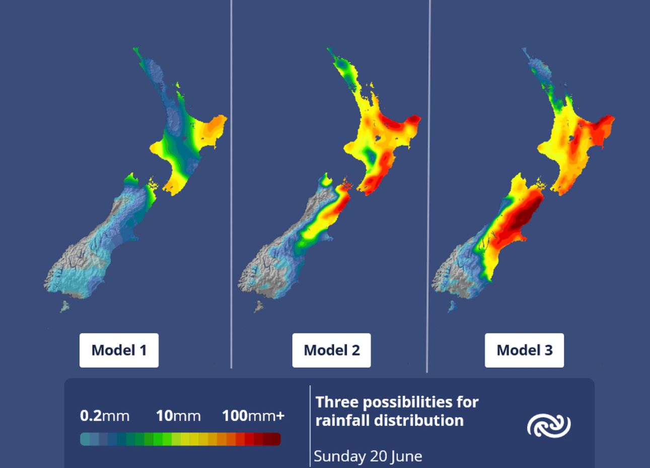 The exact rainfall distribution this weekend is still uncertain. Photo: Metservice
