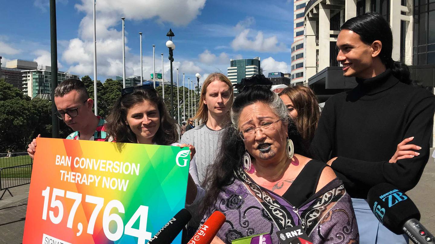 Green Party MPs Chloe Swarbrick, Marama Davidson and Elizabeth Kerekere deliver a 150,000...