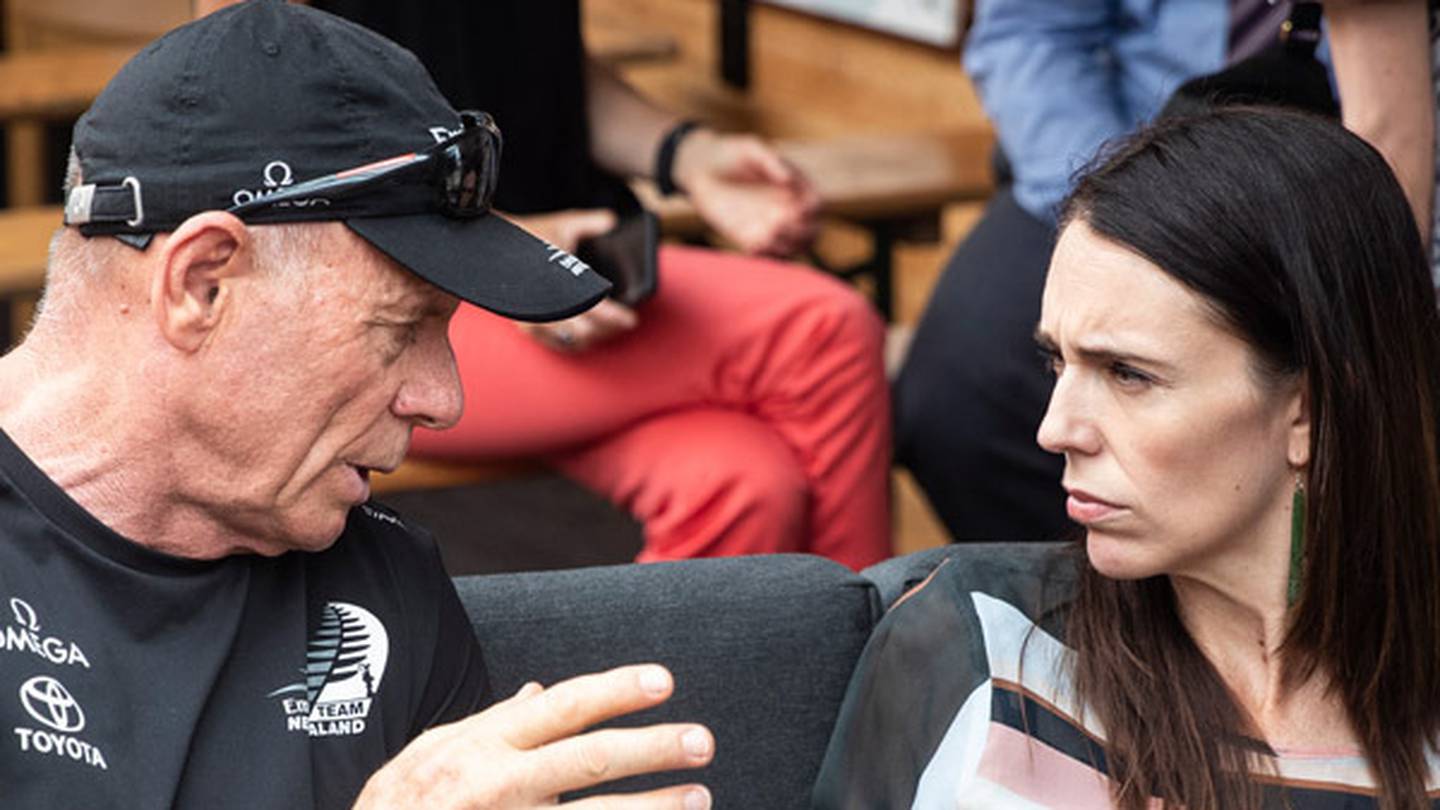 Team New Zealand boss Grant Dalton and Prime Minister Jacinda Ardern. Photo: NZ Herald