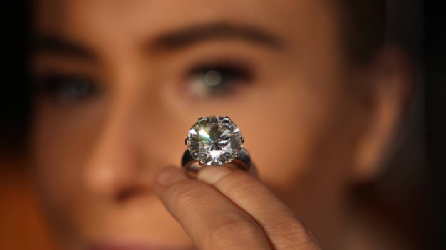 The Star of New Zealand, a 19.5-carat diamond, in a platinum ring setting. Photo: Peter Meecham