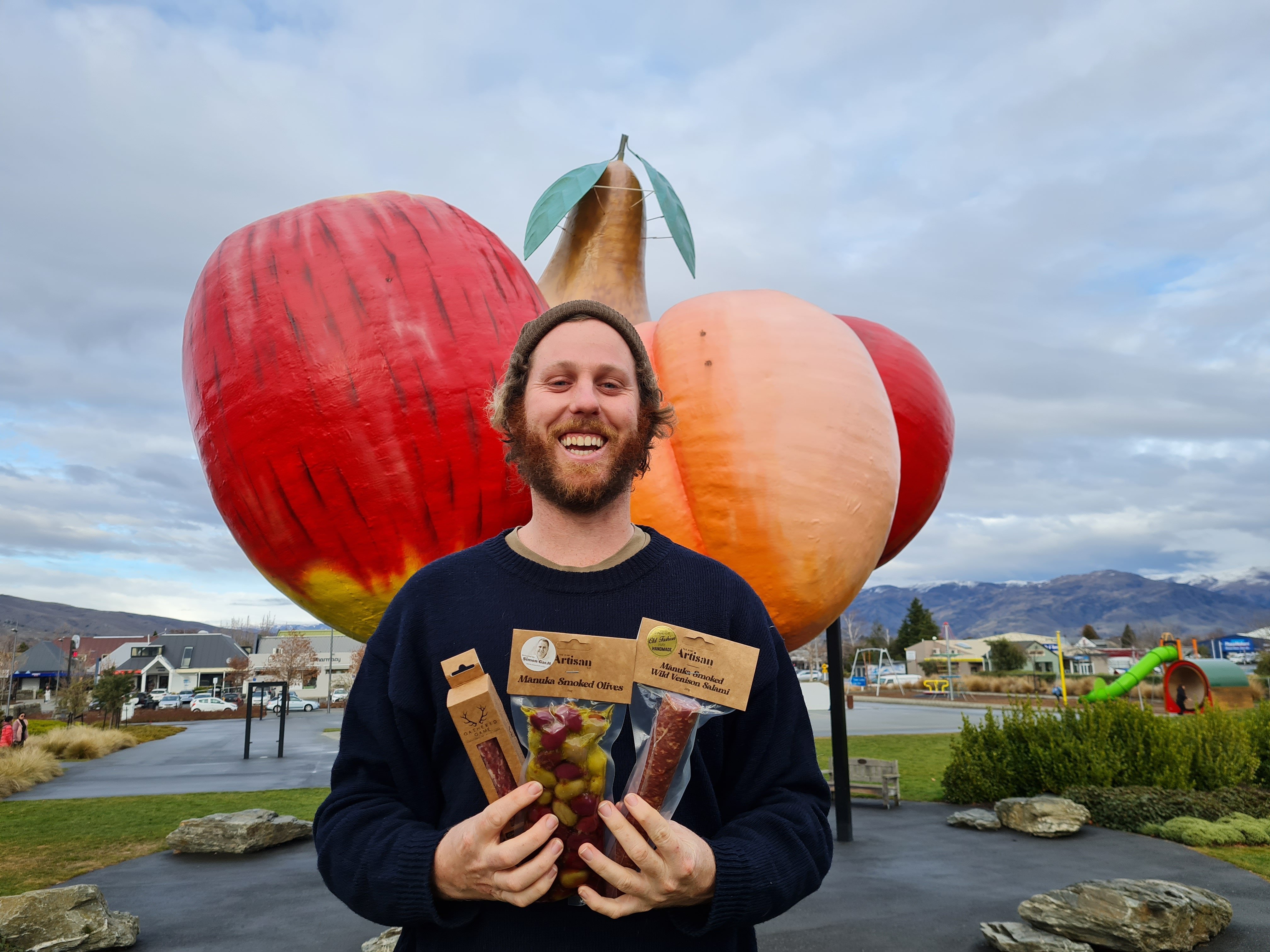 Dre Hart is launching his manuka-smoked olives at the Cromwell Farmers Market. PHOTO: MARJORIE COOK